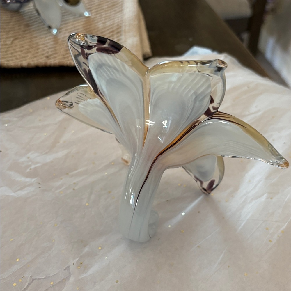 - Italian Murano Art Glass gold $ Mixed Colors Pedals 6 pedals Handmade - Picture 5 of 7